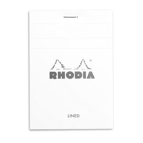 Rhodia - No. 12 Top Stapled Notepad - Pocket - Ruled - White