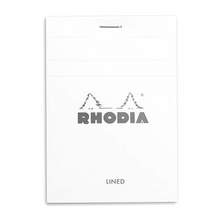 Rhodia - No. 12 Top Stapled Notepad - Pocket - Ruled - White