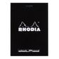 Rhodia - No. 12 Top Stapled Notepad - Pocket - Dot Grid - Black