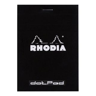 Rhodia - No. 12 Top Stapled Notepad - Pocket - Dot Grid - Black