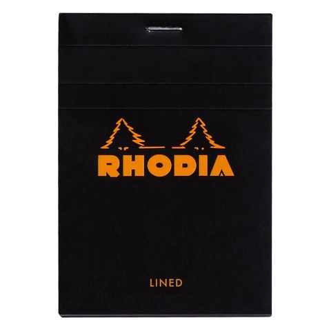 Rhodia - No. 12 Top Stapled Notepad - Pocket - Ruled - Black