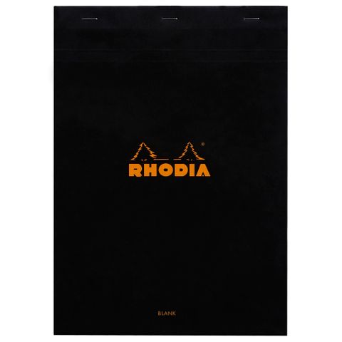 Rhodia - No. 18 Top Stapled Notepad - A4 - Plain - Black