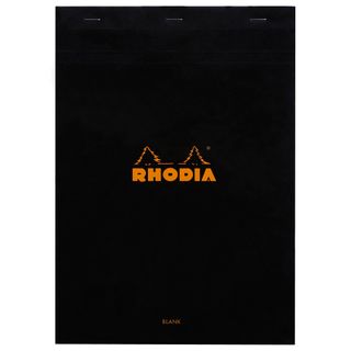 Rhodia - No. 18 Top Stapled Notepad - A4 - Plain - Black