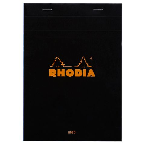 Rhodia - No. 16 Top Stapled Notepad - A5 - Ruled with Margin - Black