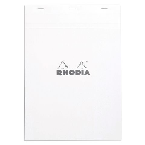 Rhodia - No. 18 Top Stapled Notepad - A4 - 5 x 5 Grid - White