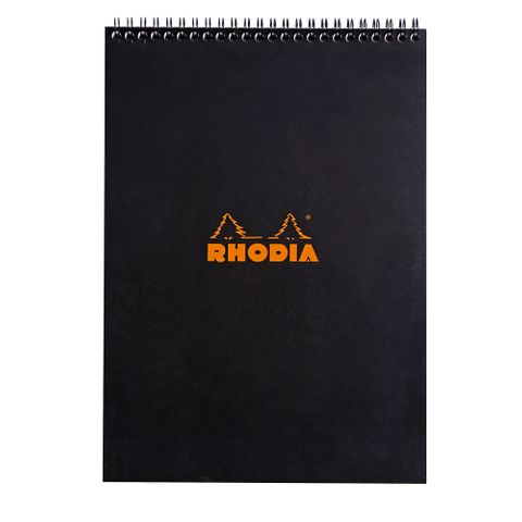 Rhodia - Wirebound Notepad - A4 - 5 x 5 Grid - Black