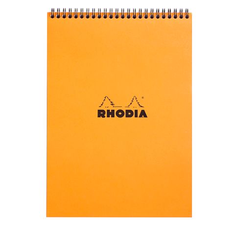 Rhodia - Wirebound Notepad - A4 - 5 x 5 Grid - Orange