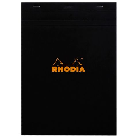 Rhodia - No. 18 Top Stapled Notepad - A4 - 5 x 5 Grid - Black