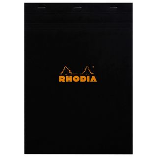 Rhodia - No. 18 Top Stapled Notepad - A4 - 5 x 5 Grid - Black