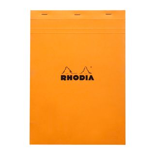 Rhodia - No. 18 Top Stapled Notepad - A4 - 5 x 5 Grid - Orange