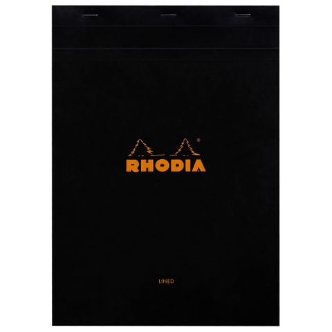 Rhodia - No. 18 Top Stapled Notepad - A4 - Ruled with Margin - Black