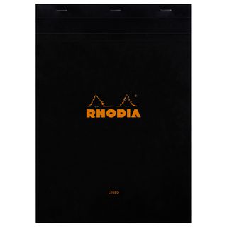 Rhodia - No. 18 Top Stapled Notepad - A4 - Ruled with Margin - Black