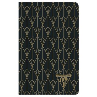 Clairefontaine - Neo Deco Collection - Sewn Spine Notebook - Pocket - Ruled - Diamond Ebony Black