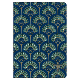 Clairefontaine - Neo Deco Collection - Sewn Spine Notebook - A5 - Ruled - Peacock Blue