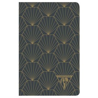 Clairefontaine - Neo Deco Collection - Sewn Spine Notebook - Pocket - Ruled - Shell Anthracite