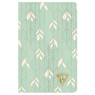 Clairefontaine - Neo Deco Collection - Sewn Spine Notebook - Pocket - Ruled - Liana Sea Green