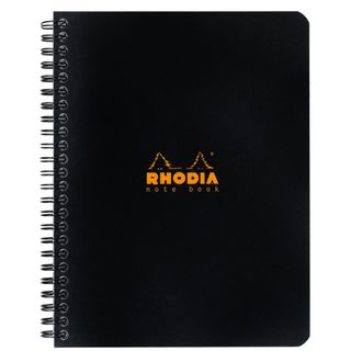 Rhodia - Wirebound Notebook - A5+ - 5 x 5 Grid - Black