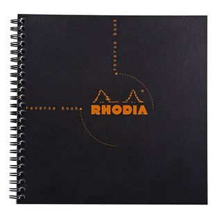 Rhodia - Reverse Book Wirebound 2-in1 Notepad & Notebook - 21cm x 21cm - 5 x 5 Grid - Black