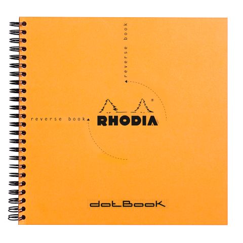 Rhodia - Reverse Book Wirebound 2-in-1 Notepad & Notebook - 21cm x 21cm - Dot Grid - Orange