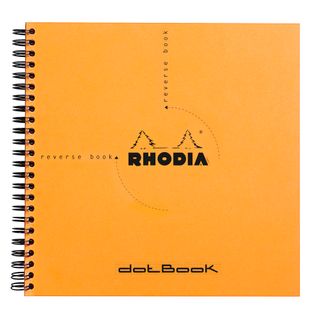 Rhodia - Reverse Book Wirebound 2-in1 Notepad & Notebook - 21cm x 21cm - Dot Grid - Orange
