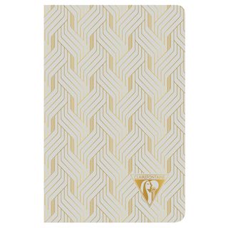 Clairefontaine - Neo Deco Collection - Sewn Spine Notebook - Pocket - Ruled - Mirage Pearl Grey