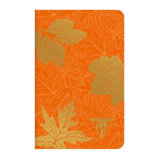Clairefontaine - Neo Deco Collection - Sewn Spine Notebook - Pocket - Ruled - Autumn Leaves Pumpkin