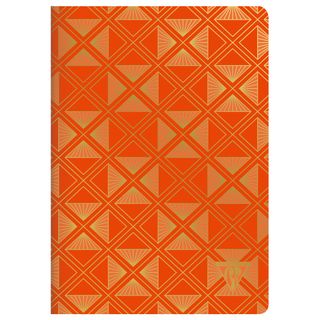 Clairefontaine - Neo Deco Collection - Sewn Spine Notebook - A5 - Ruled - Pyramids Tangerine