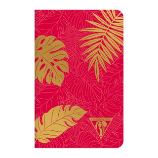 Clairefontaine - Neo Deco Collection - Sewn Spine Notebook - Pocket - Ruled - Jungle Madder Red