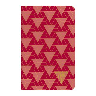 Clairefontaine - Neo Deco Collection - Sewn Spine Notebook - Pocket - Ruled - Triangles Ruby