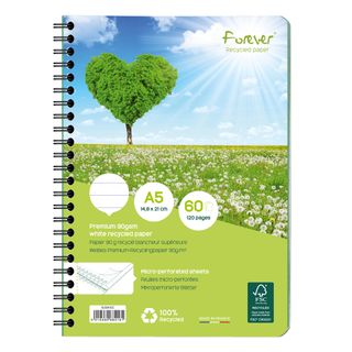 Clairefontaine - Forever Premium Wirebound Notebook - 100% Recycled - A5 - Ruled