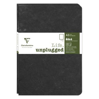Clairefontaine - My Essentials - Pack of 2 Stapled Notebooks - A5 - Plain - Black