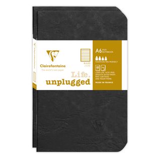 Clairefontaine - My Essentials - Pack of 2 Stapled Notebooks - Pocket - Ruled - Black