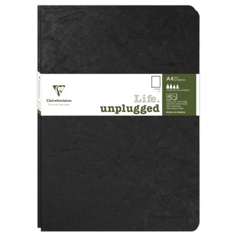 Clairefontaine - My Essentials - Pack of 2 Stapled Notebooks - A4 - Plain - Black