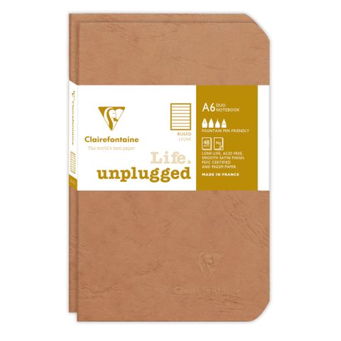 Clairefontaine - My Essentials - Pack of 2 Stapled Notebooks - Pocket - Ruled - Tobacco