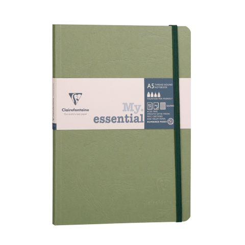 Clairefontaine - My Essentials - Threadbound Notebook - A5 - Ruled - Green