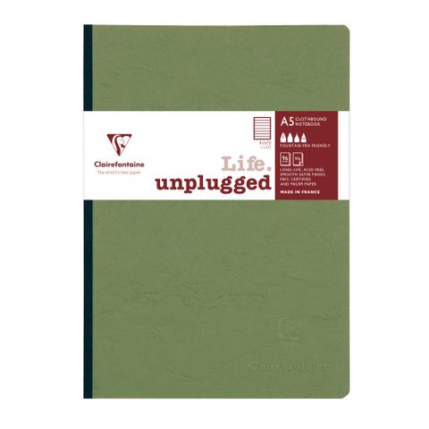 Clairefontaine - My Essentials - Clothbound Notebook - A5 - Ruled - Green