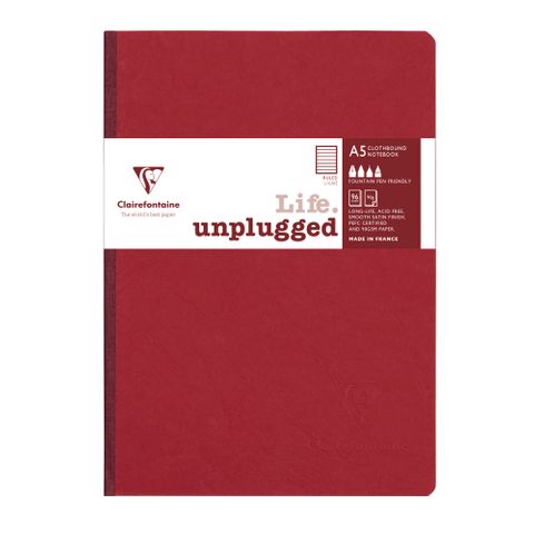 Clairefontaine - My Essentials - Clothbound Notebook - A5 - Ruled - Red