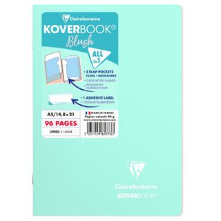 Clairefontaine - Koverbook Blush - Stapled Notebook - A5 - Ruled - Mint