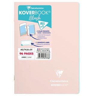 Clairefontaine - Koverbook Blush - Stapled Notebook - A5 - Ruled - Powder Pink