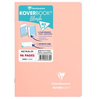 Clairefontaine - Koverbook Blush - Stapled Notebook - A5 - Ruled - Coral