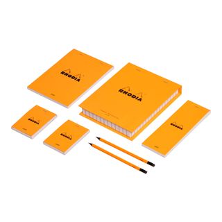 Rhodia - Essentials Gift Box (4 Notepads + 2 Pencils) - Ruled - Orange*