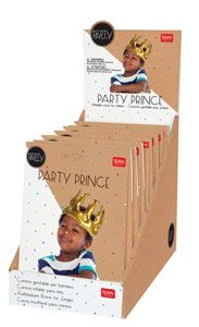 Legami - Inflatable Crown Gold - Party Prince - Display Pack of 7 Pcs