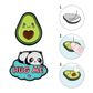 Legami - Set of 2 Metal Stickers - Avocado & Panda - Cutie Display Pack of 10 Sets