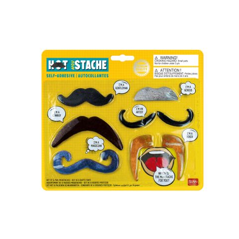 Legami - Set of 6 Adhesive Fake Moustaches - Hot Moustache