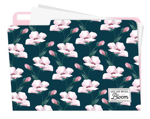 Manila Folders - Flower Bloom Set Of 5 Manila Folders 350Gsm Card