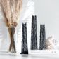 Living Light - Granite Icicle Candle -  Black - Sandalwood - Medium (85hrs)