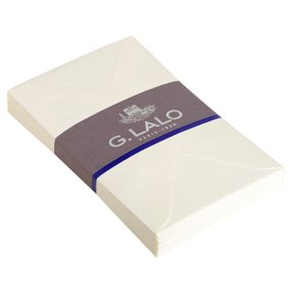 G.Lalo - Verge de France - Pack of 25 Gummed Envelopes - C6 Size - Soft White
