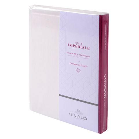 G.Lalo - Toile Imperiale - Correspondence Set (10 Note Cards & Envelopes) - Soft White