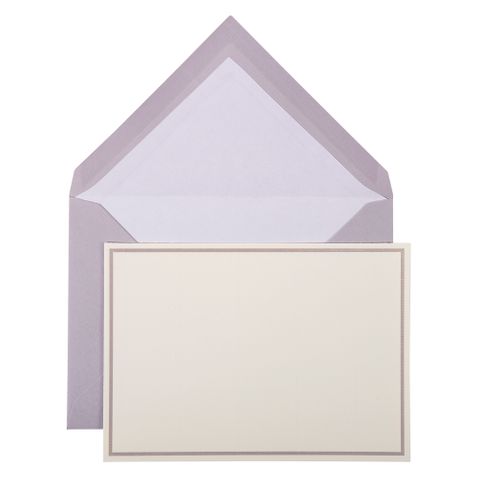 G.Lalo - Bordered Cards - Correspondence Set - 10 Note Cards & Envelopes - Mouse Grey