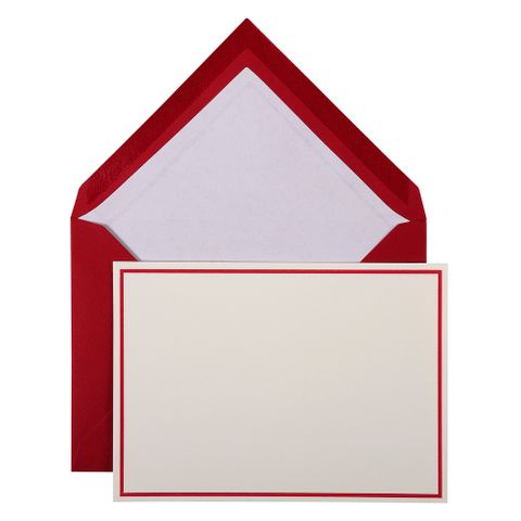 G.Lalo - Bordered Cards - Correspondence Set - 10 Note Cards & Envelopes - Burgundy